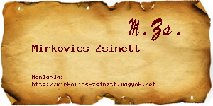 Mirkovics Zsinett névjegykártya